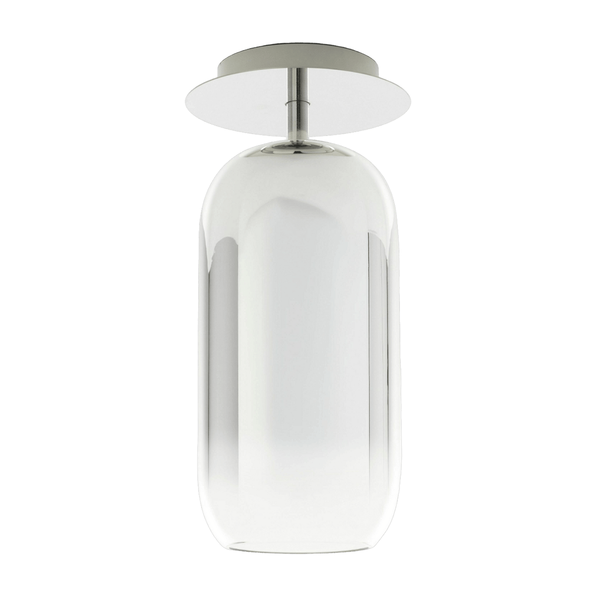 Petit plafonnier en verre soufflé argenté Gople - Artemide - The Cool Republic