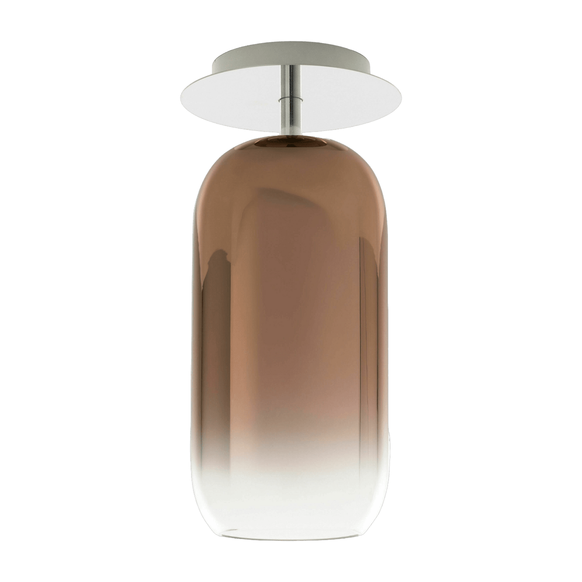 Petit plafonnier en verre soufflé marron cuivré Gople - Artemide - The Cool Republic