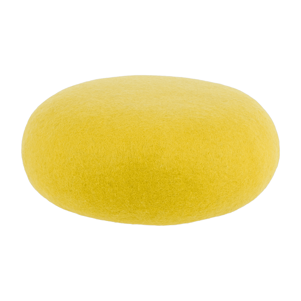 Petit pouf rond en laine vert-jaune S Kata - myfelt - The Cool Republic