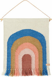 Petit tapis de mur en laine bleu 55x69 cm Rainbow - OYOY - The Cool Republic