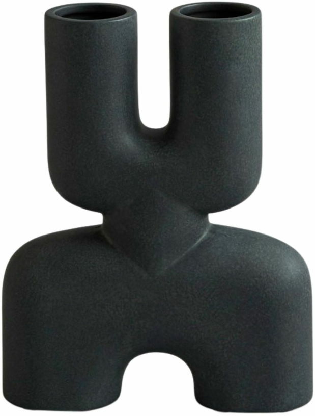 Petit Vase en céramique noir Cobra Double - 101 Copenhagen - The Cool Republic
