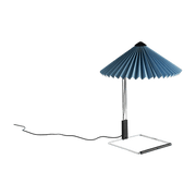 Petite lampe de table bleu placide et acier miroir Matin - HAY - The Cool Republic