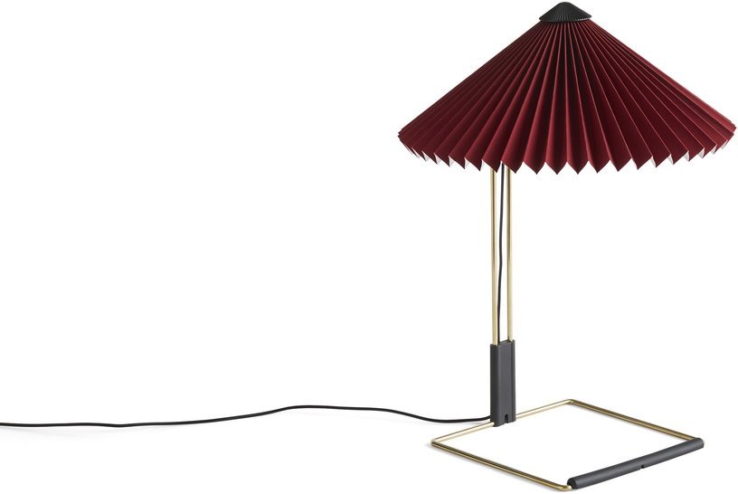 Petite lampe de table bordeaux et laiton 30 x 38 cm Matin - HAY - The Cool Republic