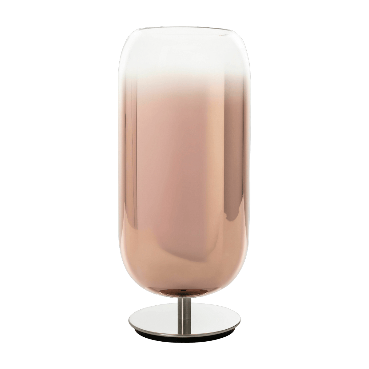 Petite lampe de table rose métallique Gople - Artemide - The Cool Republic