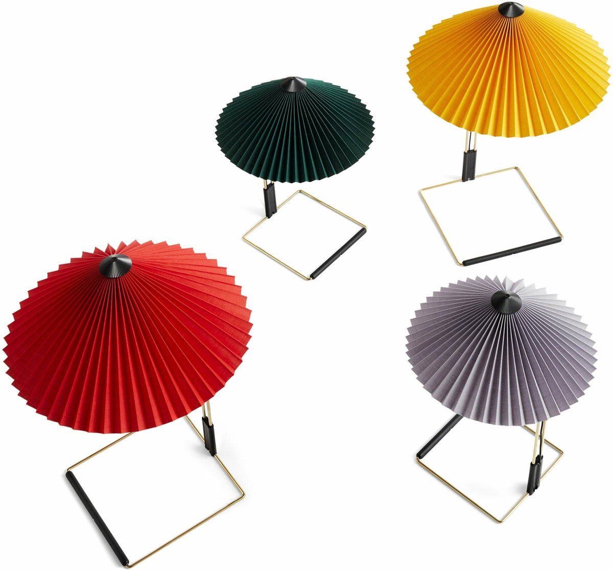 Petite lampe de table rouge et laiton Matin - HAY - The Cool Republic