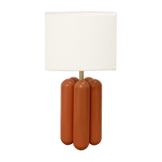 Petite lampe en bois et lin corail Charlotte - Cosin Paris - The Cool Republic