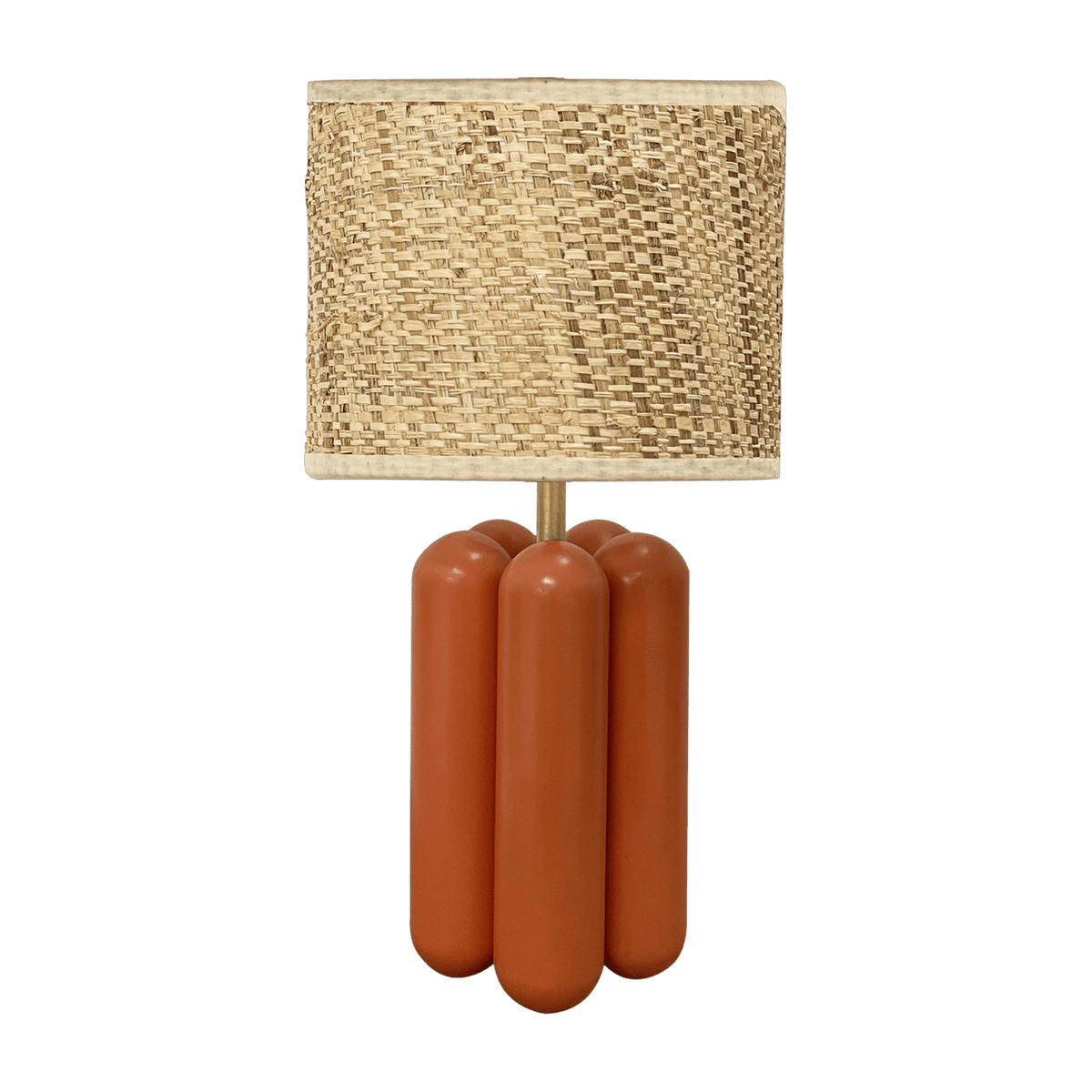 Small lamp in wood and raphia corail Charlotte - Cosin Paris - The Cool Republic
