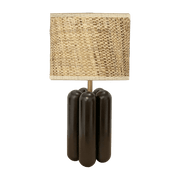 Petite lampe en bois et raphia noir Charlotte - Cosin Paris - The Cool Republic