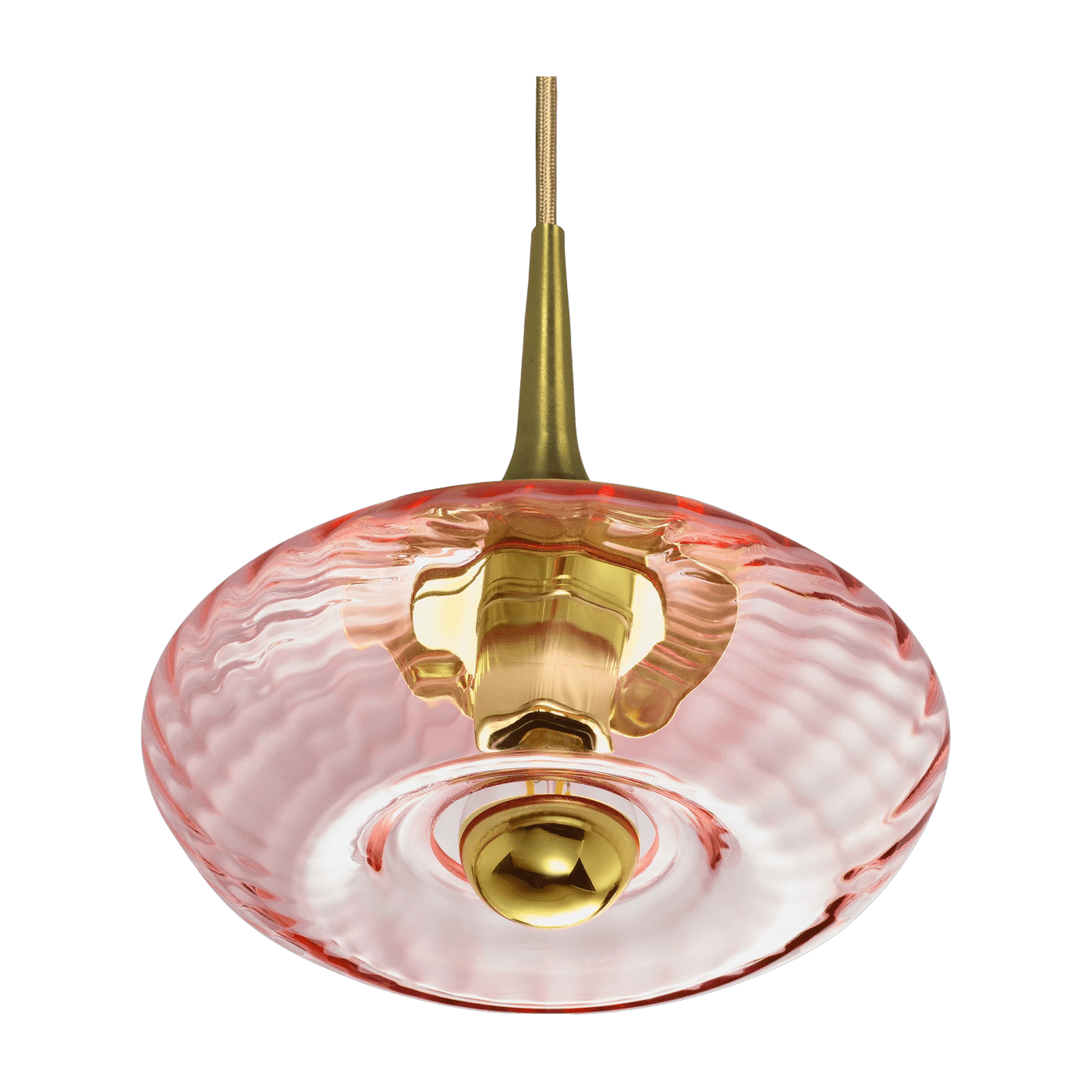 Petite suspension en verre rose spinelle Grace - Elements Lighting - The Cool Republic