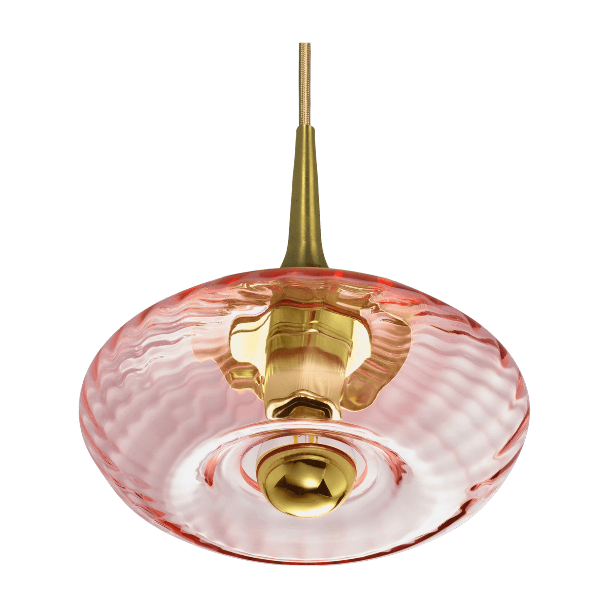 Petite suspension en verre rose spinelle Grace - Elements Lighting - The Cool Republic