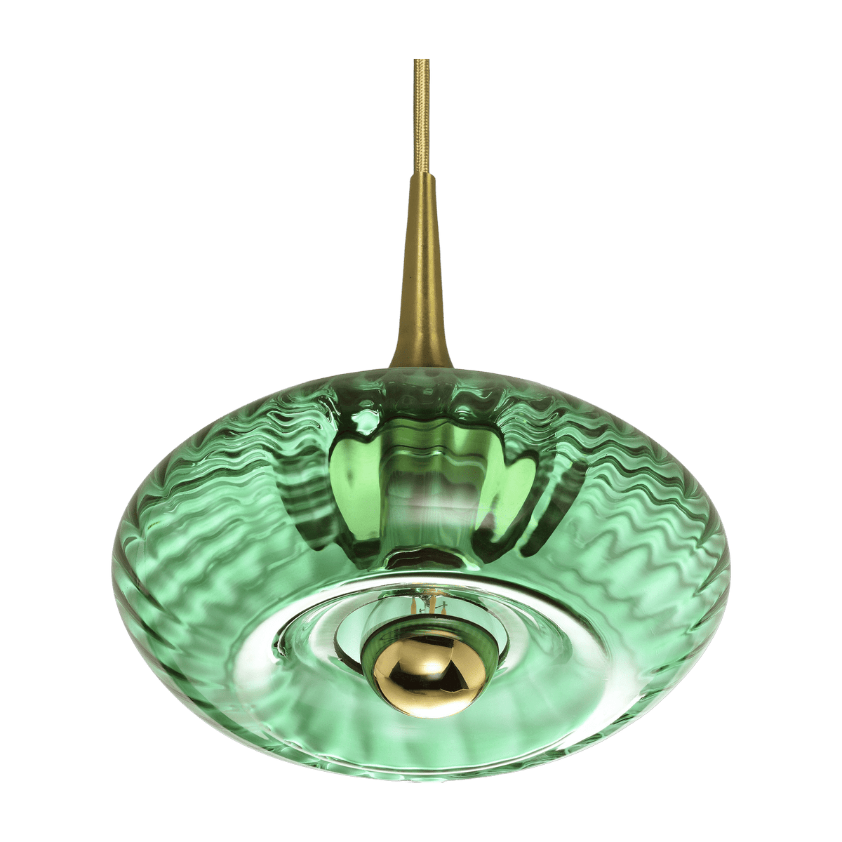 Petite suspension en verre vert émeraude Grace - Elements Lighting - The Cool Republic