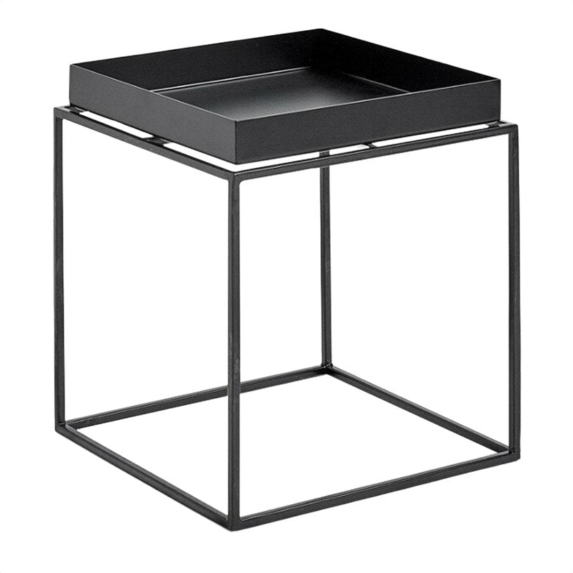 Petite table basse carrée en métal noir 30 x 30 x 34 cm Tray - HAY - The Cool Republic