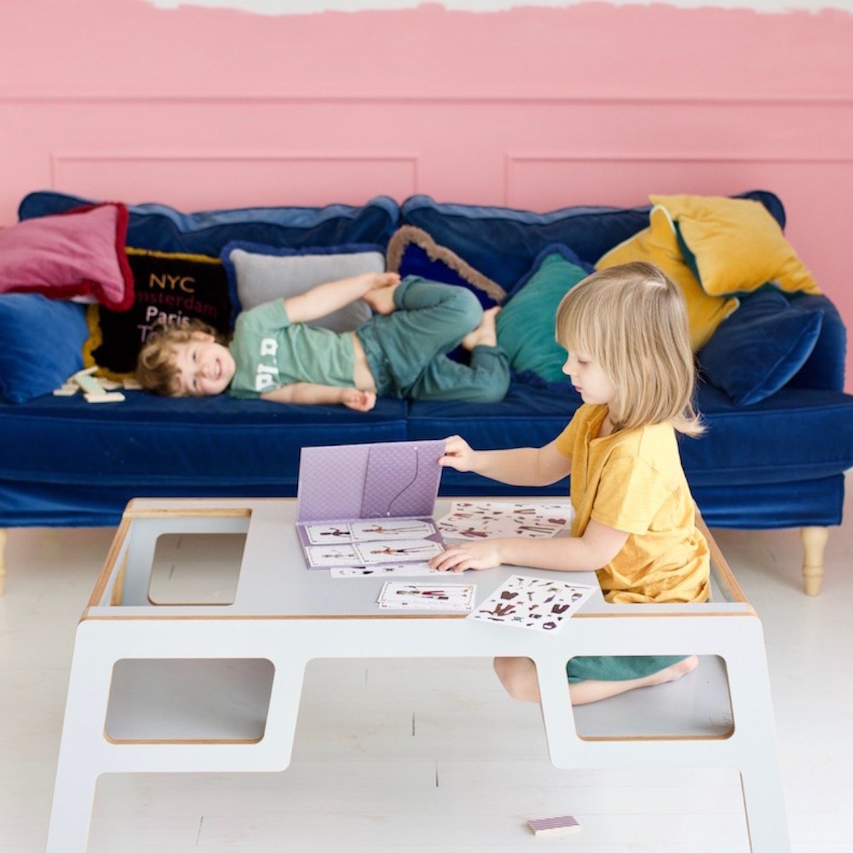 Petite table blanche double Flex - Nuki Shop - The Cool Republic