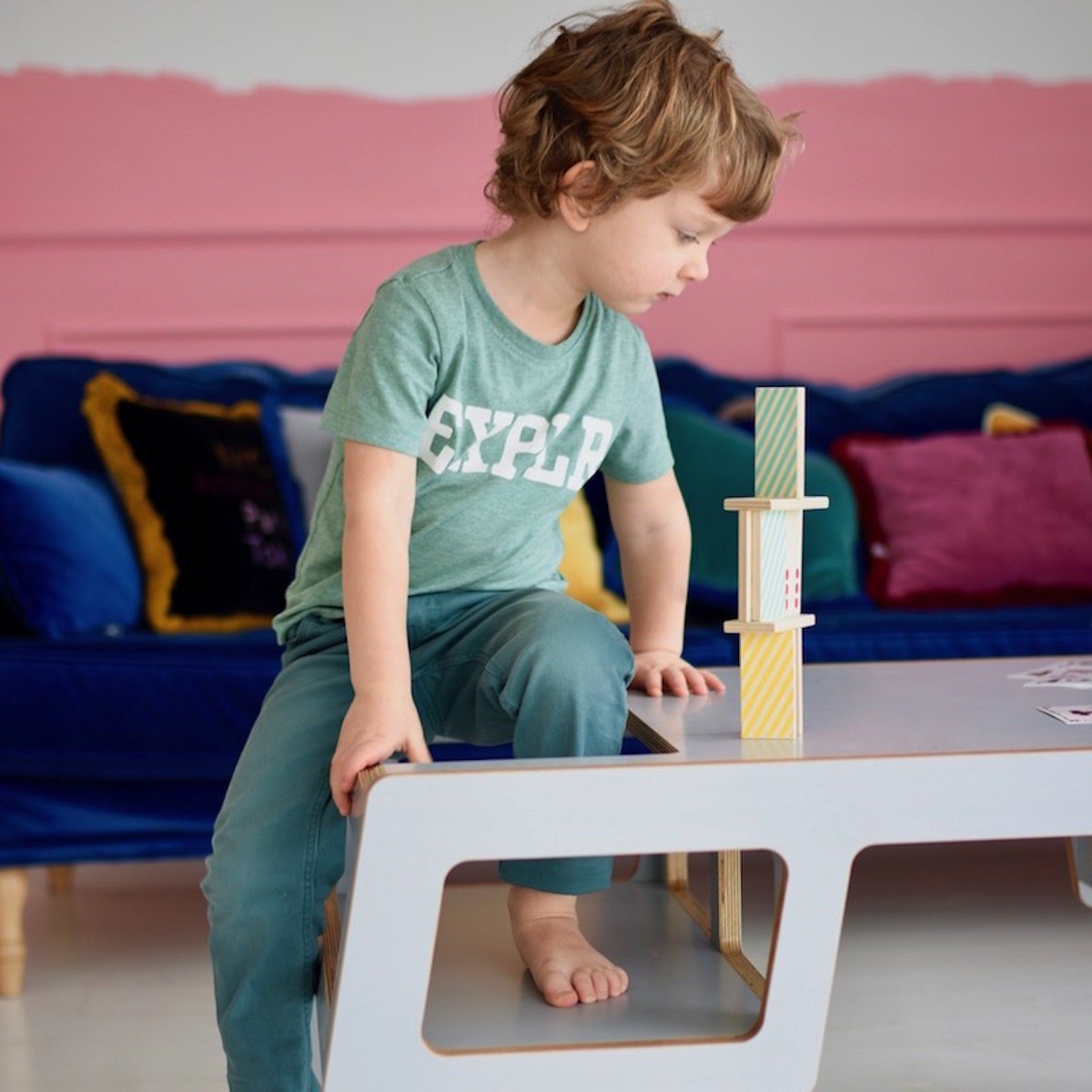 Petite table grise double Flex - Nuki Shop - The Cool Republic