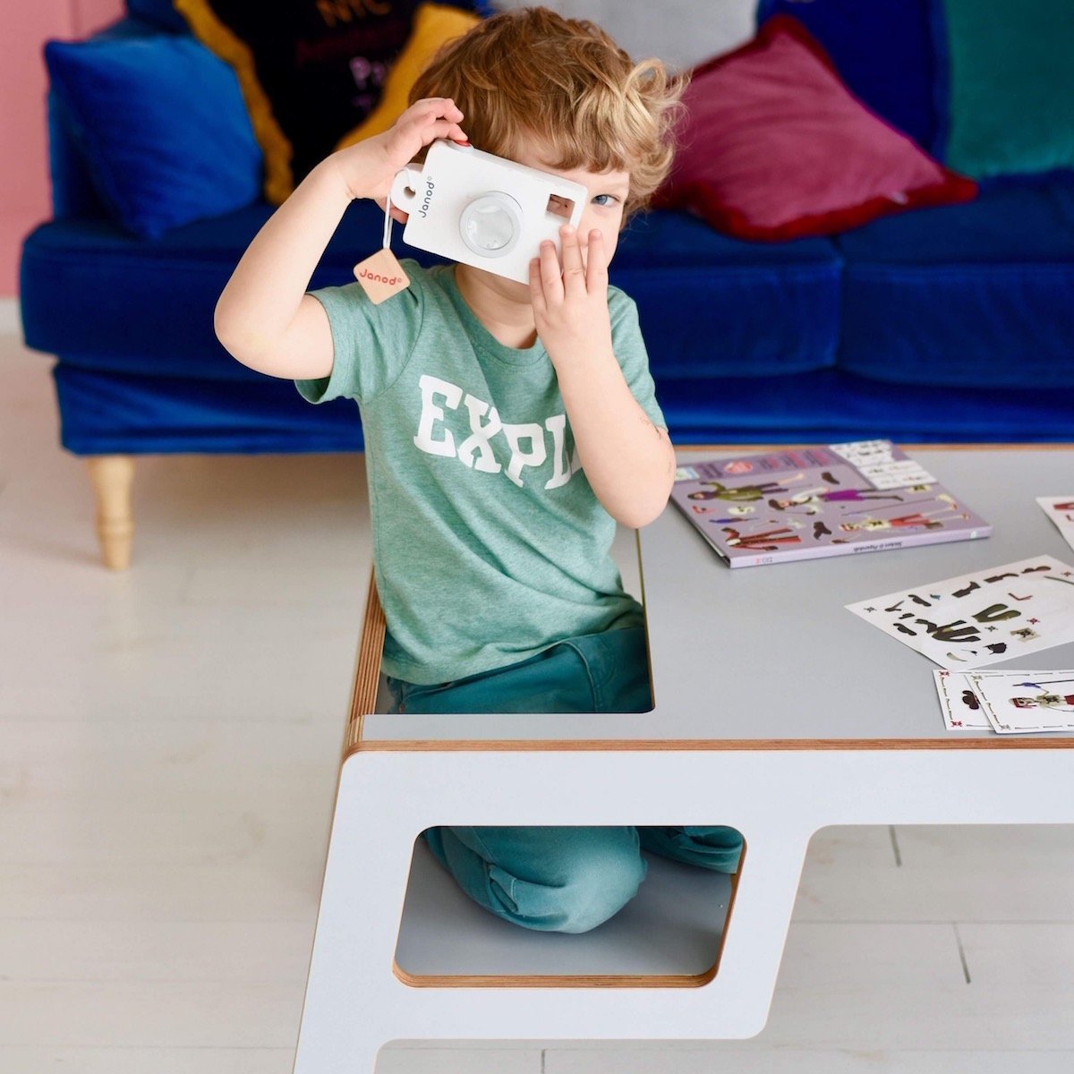Petite table grise double Flex - Nuki Shop - The Cool Republic