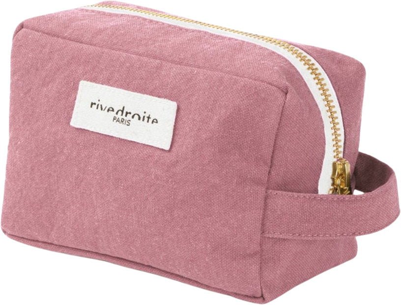 Petite trousse en coton recyclé bois de rose Tournelles - Rive Droite Paris - The Cool Republic