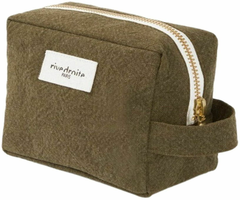 Petite trousse en coton recyclé kaki Tournelles - Rive Droite Paris - The Cool Republic