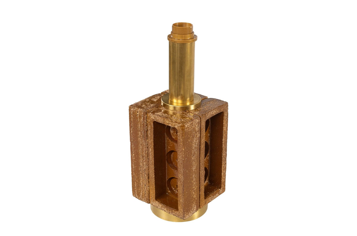 Pied de lampe en terre cuite et laiton 15x40cm Brick - Versmissen - The Cool Republic