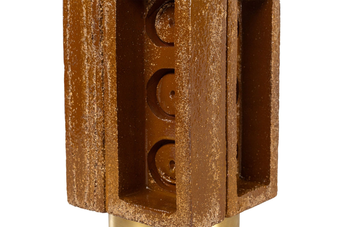 Pied de lampe en terre cuite et laiton 15x40cm Brick - Versmissen - The Cool Republic