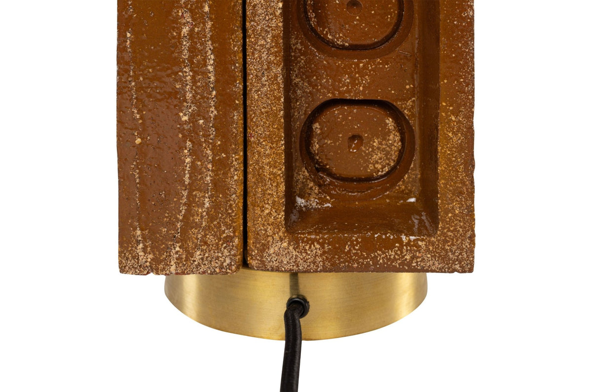 Pied de lampe en terre cuite et laiton 15x40cm Brick - Versmissen - The Cool Republic