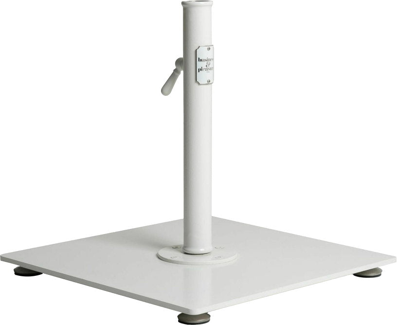 Pied de parasol carré en acier inoxydable blanc 46cm The Classic Base - Business & Pleasure - The Cool Republic