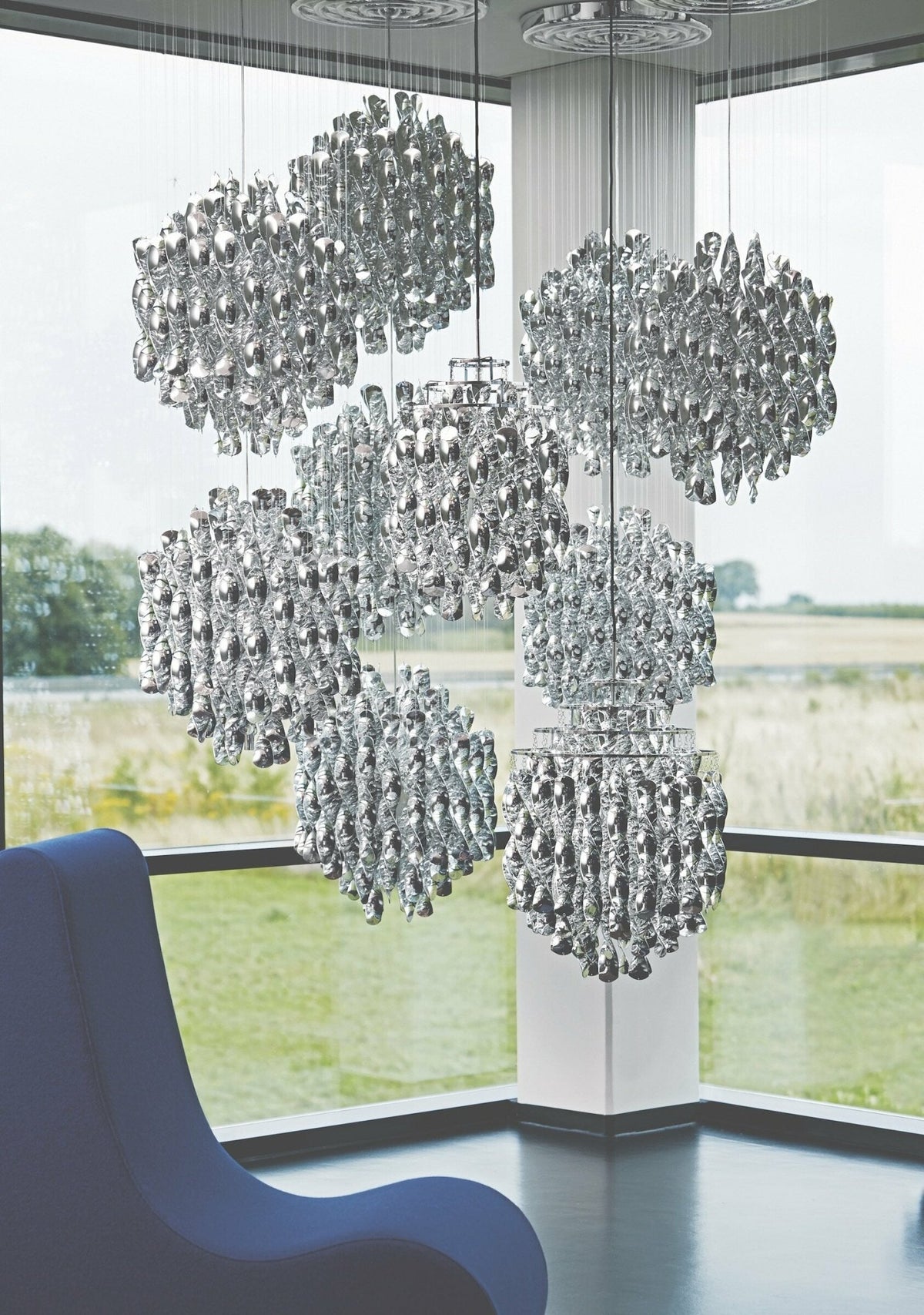 Silver ceiling lamp Spiral SP2 - Verpan - The Cool Republic