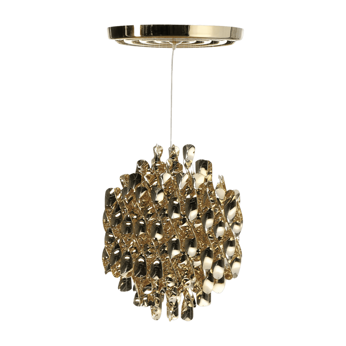 Golden ABS plastic ceiling light Spiral SP1 - Verpan - The Cool Republic