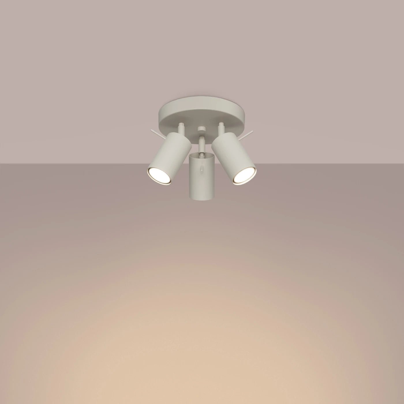 Plafonnier en acier beige 20x18cm Ring 3P - Sollux - The Cool Republic