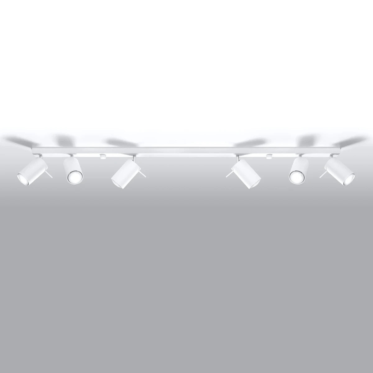 Plafonnier en acier blanc 118x6x16cm Ring 6L - Sollux - The Cool Republic