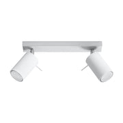 Plafonnier en acier blanc 30x6x16cm Ring 2 - Sollux - The Cool Republic