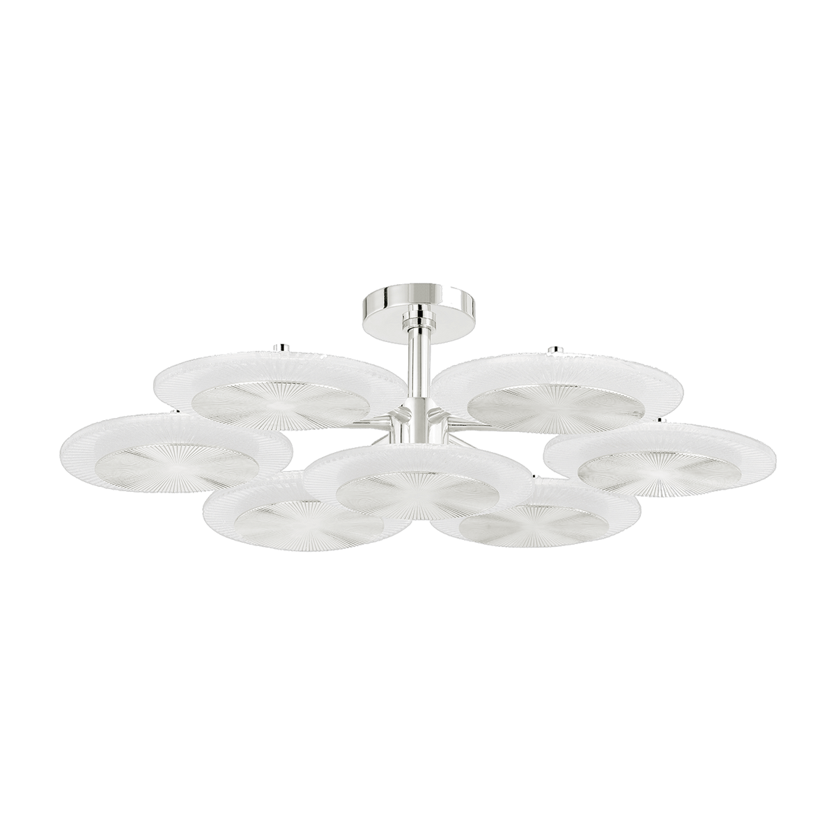 Plafonnier en acier nickel poli 96x26cm Topaz - Corbett Lighting - The Cool Republic