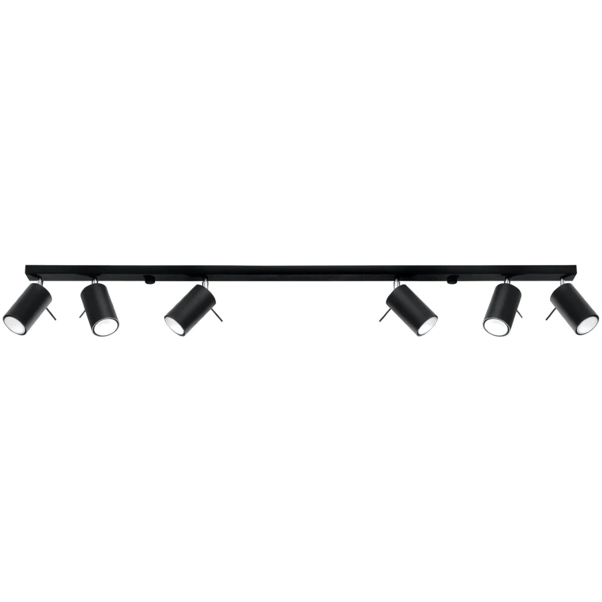 Plafonnier en acier noir 118x6x16cm Ring 6L - Sollux - The Cool Republic