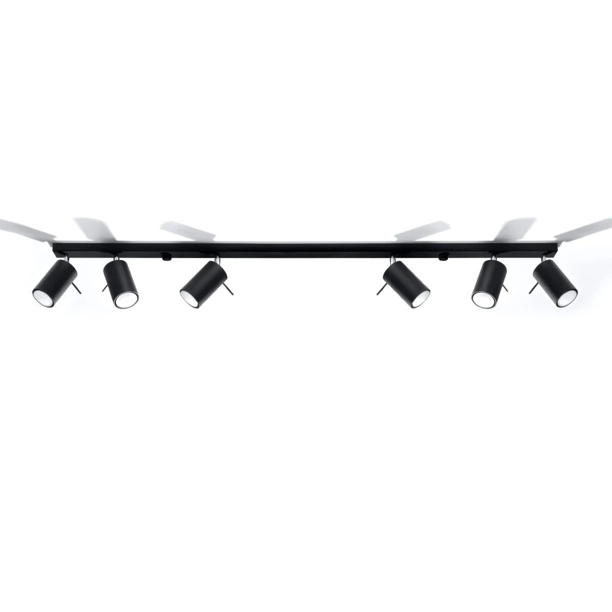 Plafonnier en acier noir 118x6x16cm Ring 6L - Sollux - The Cool Republic
