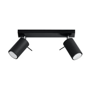 Plafonnier en acier noir 30x6x16cm Ring 2 - Sollux - The Cool Republic