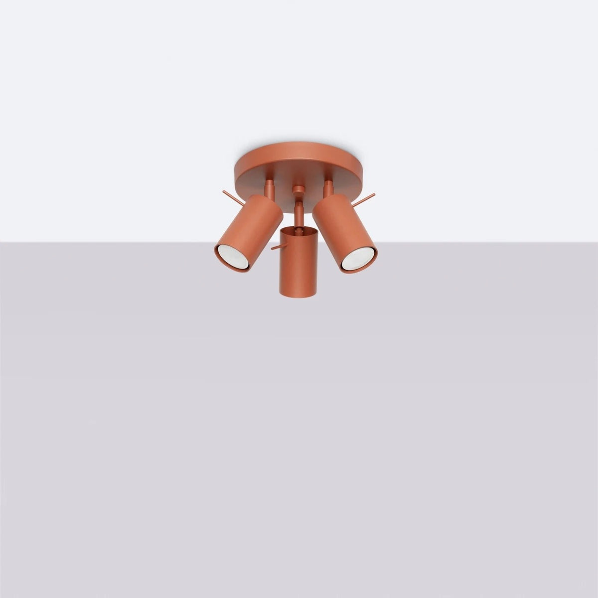 Plafonnier en acier rouge ocre 20x18cm Ring 3P - Sollux - The Cool Republic