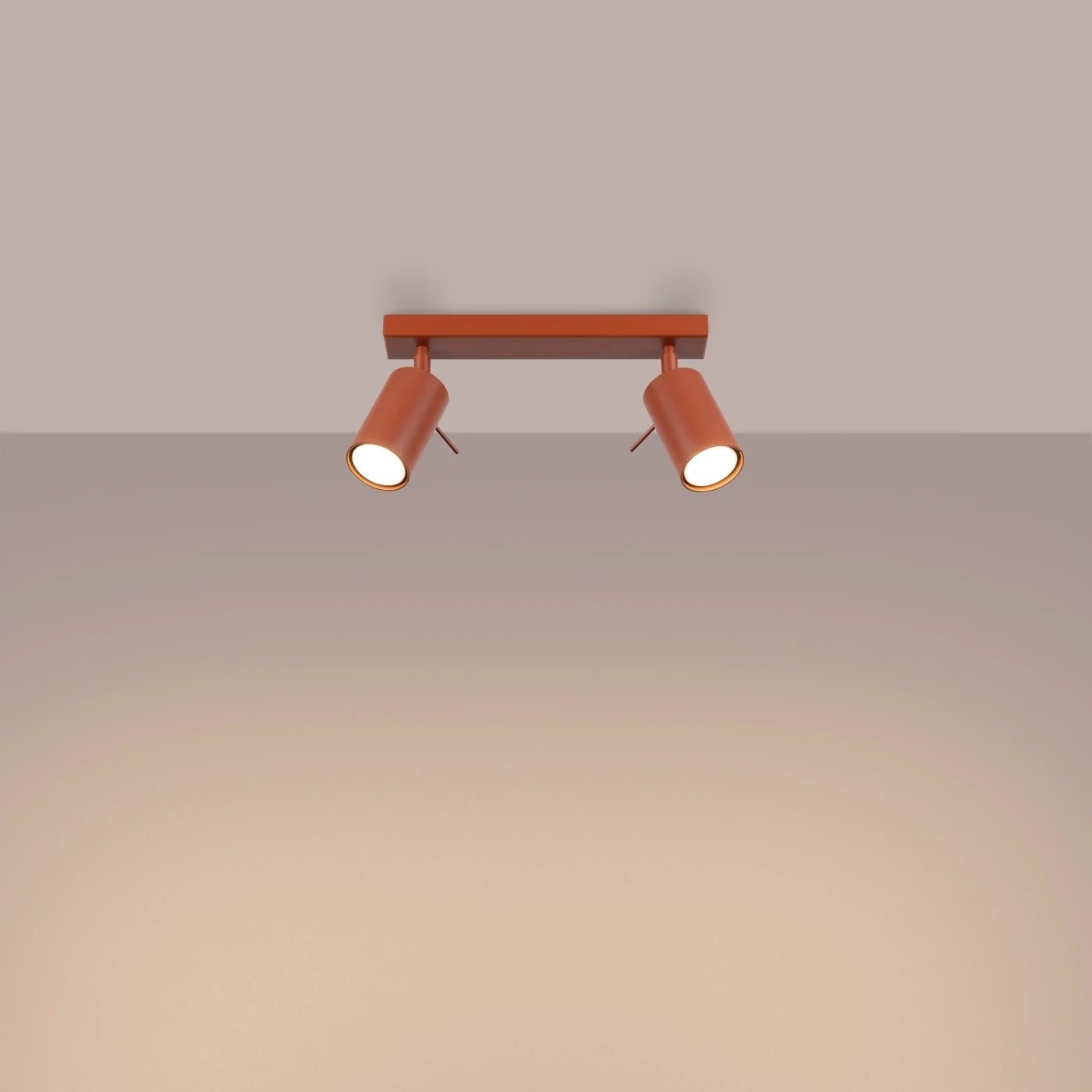 Plafonnier en acier rouge ocre 30x6x16cm Ring 2 - Sollux - The Cool Republic