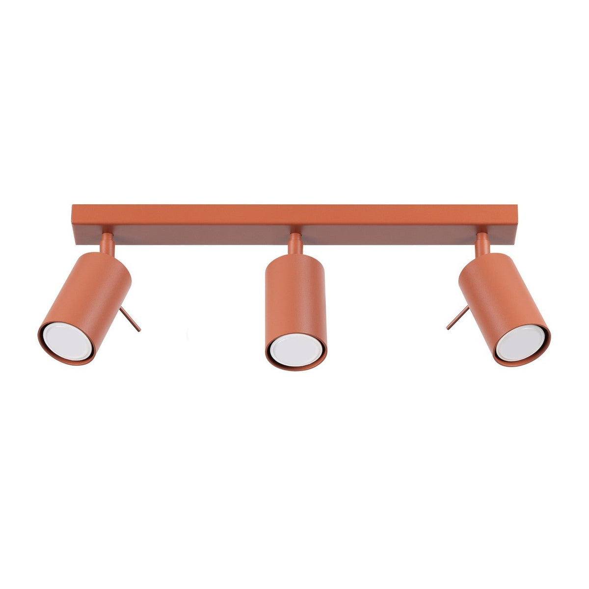 Plafonnier en acier rouge ocre 45x6x17cm Ring 3L - Sollux - The Cool Republic