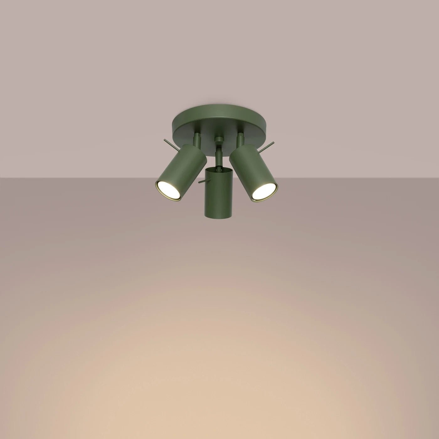 Plafonnier en acier vert olive 20x18cm Ring 3P - Sollux - The Cool Republic