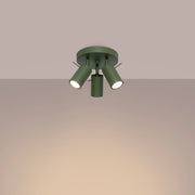 Plafonnier en acier vert olive 20x18cm Ring 3P - Sollux - The Cool Republic