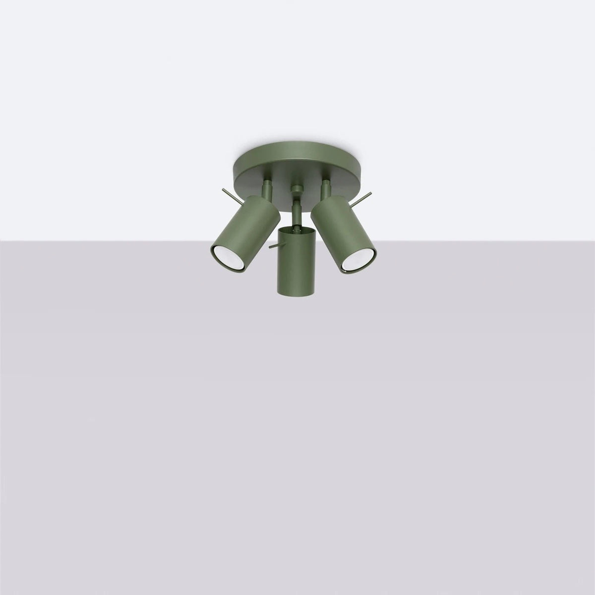 Plafonnier en acier vert olive 20x18cm Ring 3P - Sollux - The Cool Republic