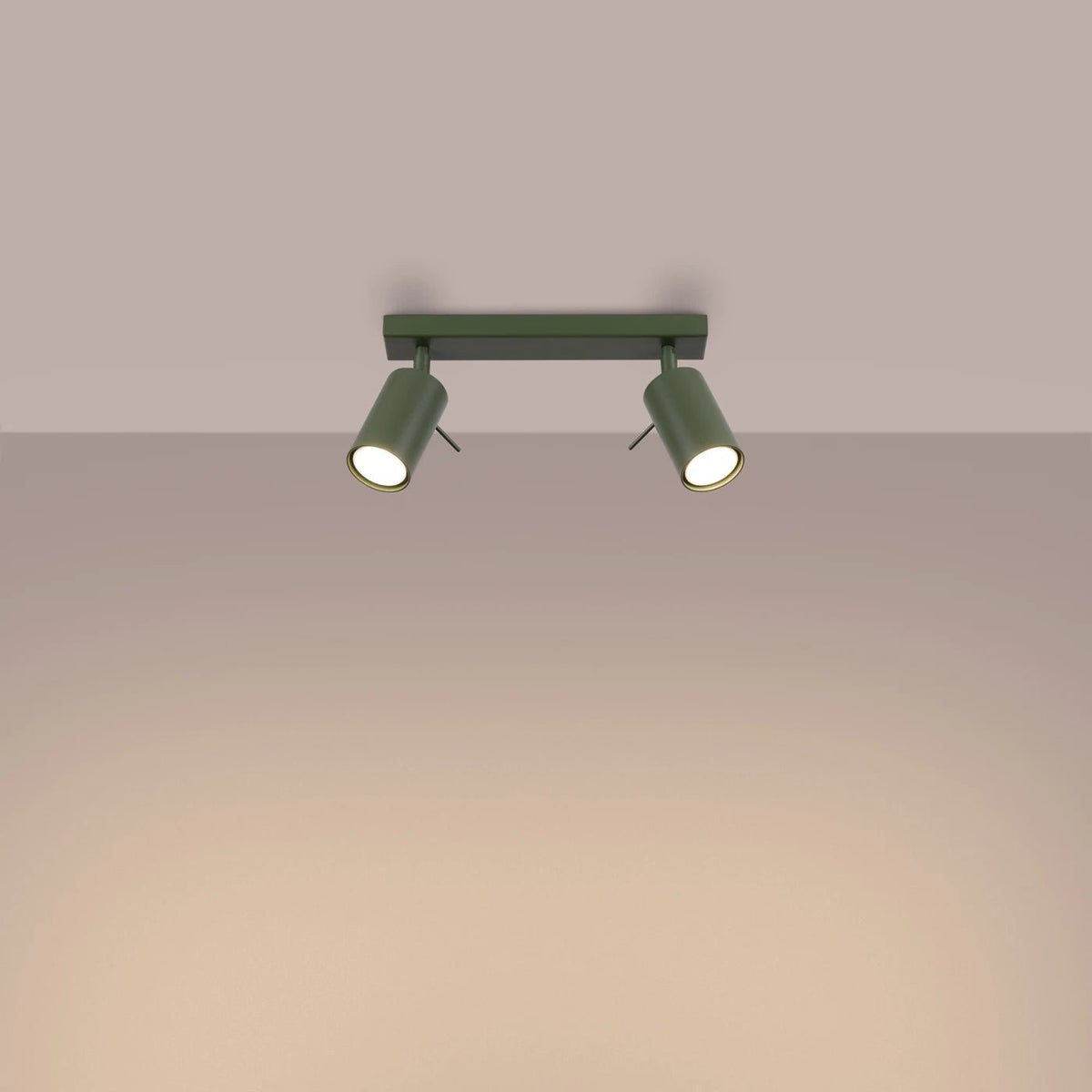 Plafonnier en acier vert olive 30x6x16cm Ring 2 - Sollux - The Cool Republic