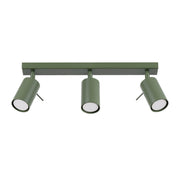 Plafonnier en acier vert olive 45x6x17cm Ring 3L - Sollux - The Cool Republic