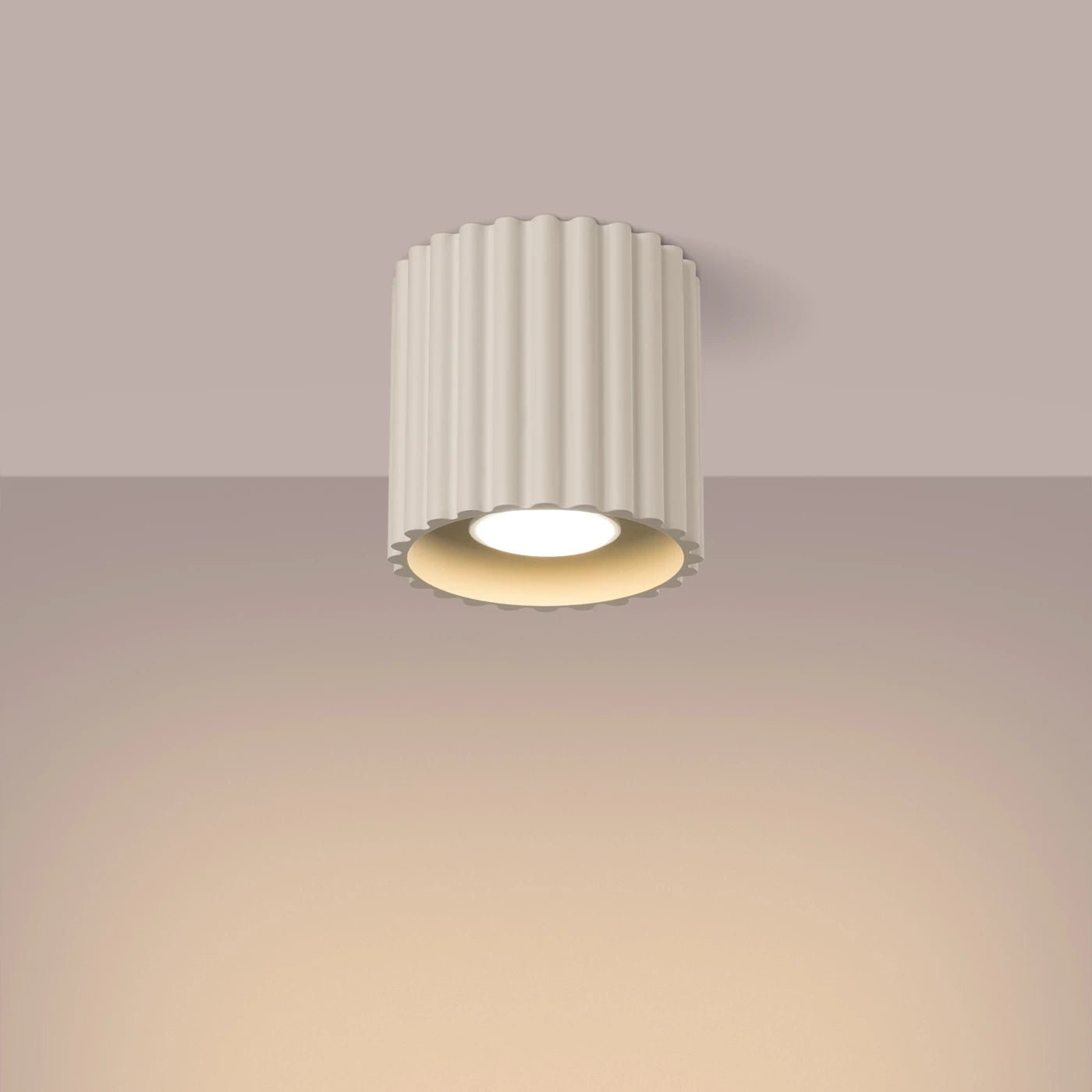 Plafonnier en aluminium beige 10 cm Aura 1 - Sollux - The Cool Republic