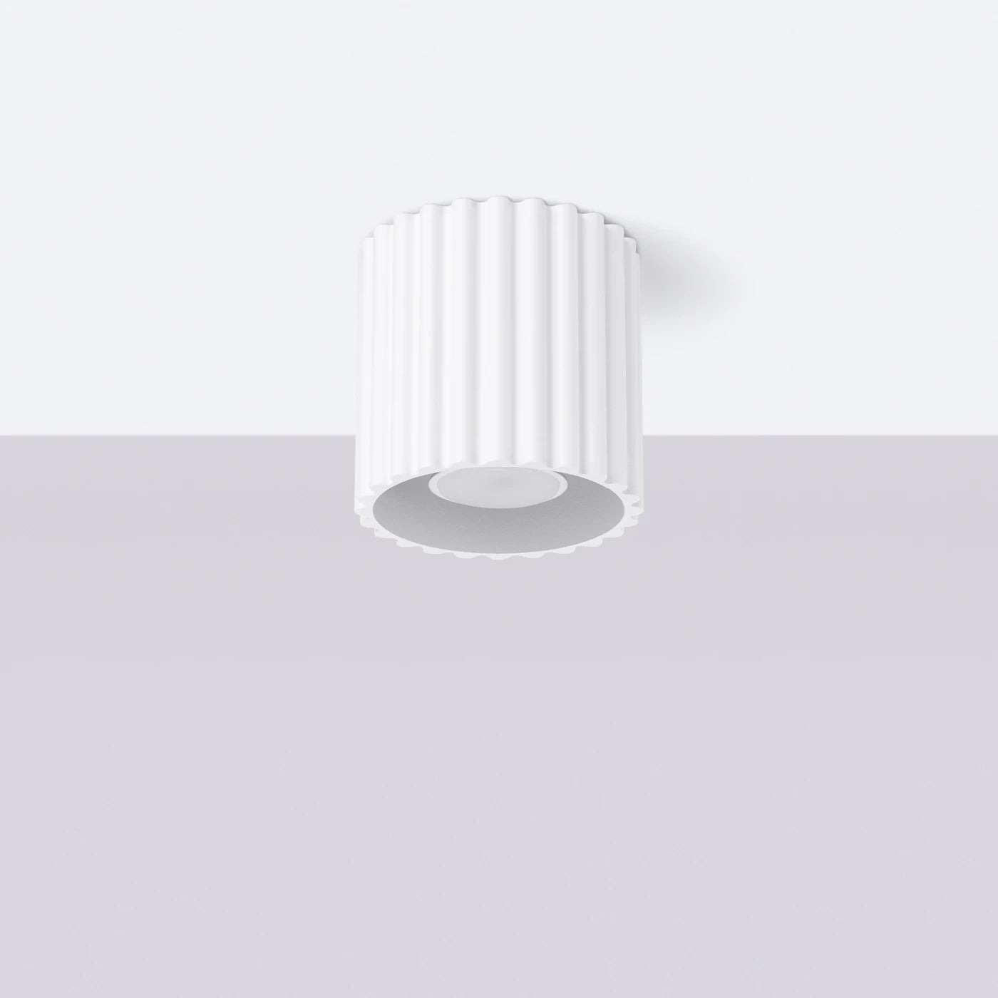 Plafonnier en aluminium blanc 10 cm Aura 1 - Sollux - The Cool Republic