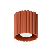 Plafonnier en aluminium rouge ocre 10 cm Aura 1 - Sollux - The Cool Republic