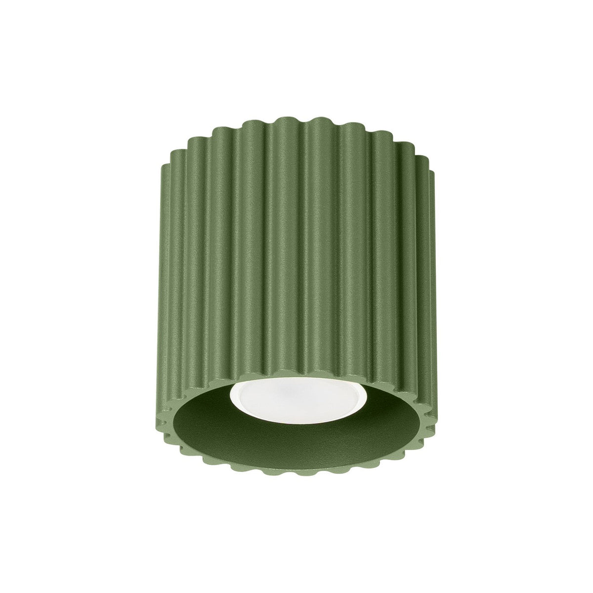 Plafonnier en aluminium vert olive 10 cm Aura 1 - Sollux - The Cool Republic