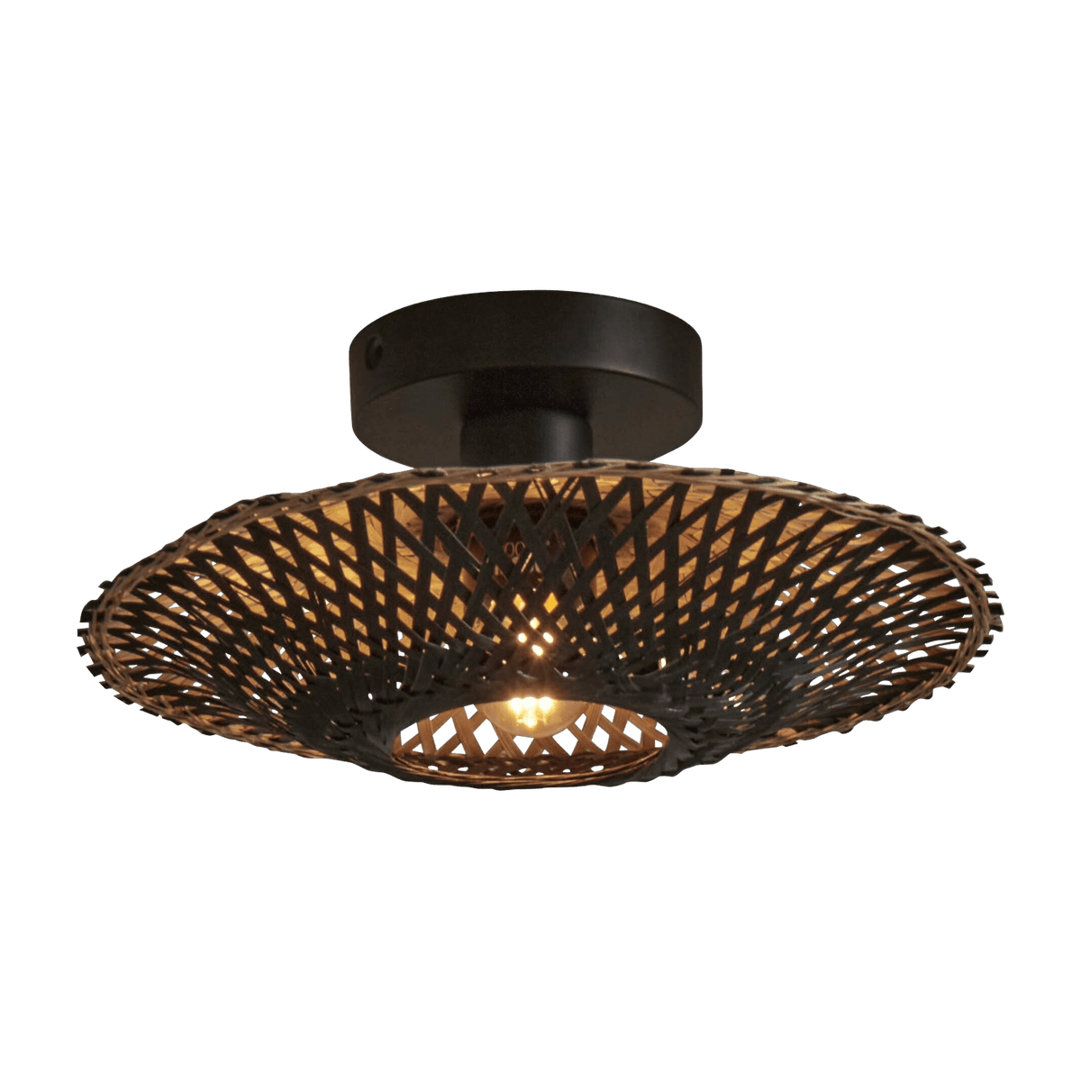 Plafonnier en bambou noir 30x8 cm Kalimantan - Good & Mojo - The Cool Republic