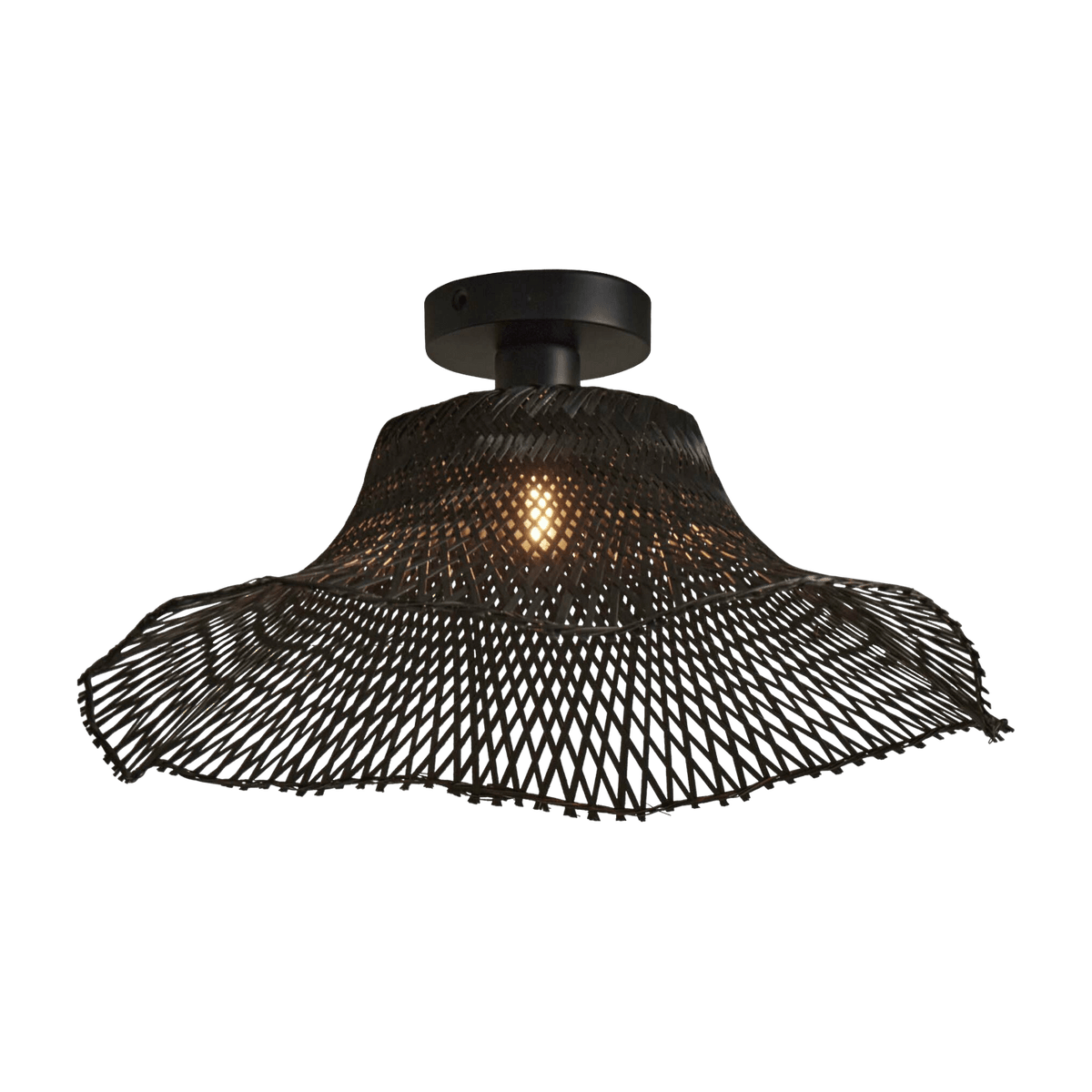 Plafonnier en bambou noir 50x15 cm Ibiza - Good & Mojo - The Cool Republic