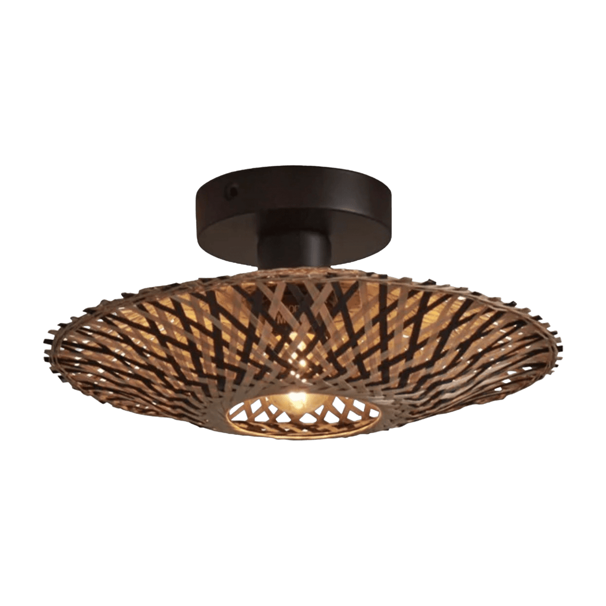 Plafonnier en bambou noir et naturel 30x8 cm Kalimantan - Good & Mojo - The Cool Republic