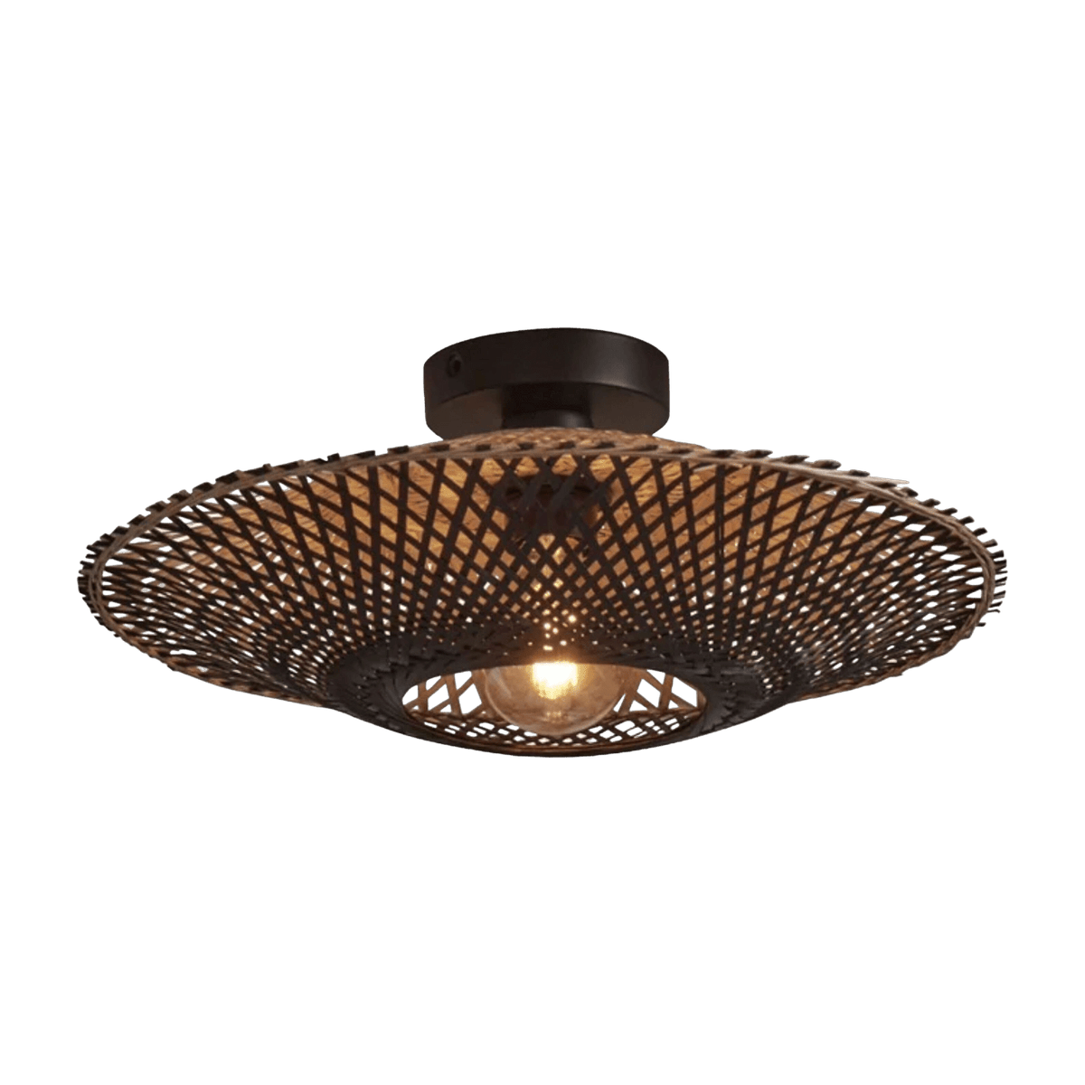 Plafonnier en bambou noir et naturel 44x12 cm Kalimantan - Good & Mojo - The Cool Republic